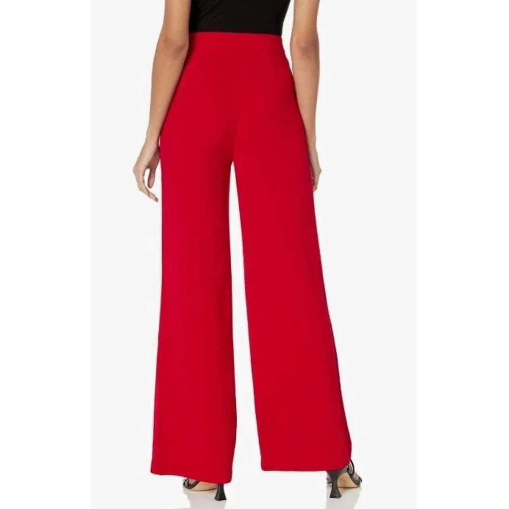 Nanette by Nanette Lepore Women's Wide Leg Crepe Pant in Red Riding Hood Size 14